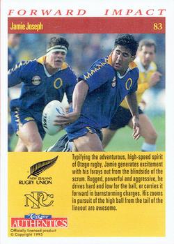 1995 Card Crazy Authentics Rugby Union NPC Superstars #83 Jamie Joseph Back